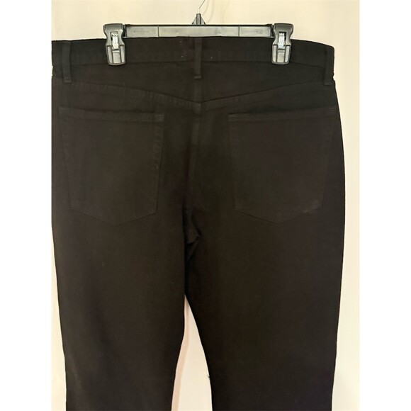 FRAME The Straight Baggy Jeans Womens Size 32 Black Wide-Leg Raw Hem - Picture 7 of 12